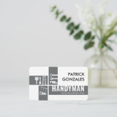Grijze Handyman Tools Silhouet Visitekaartje (Staand voorkant)