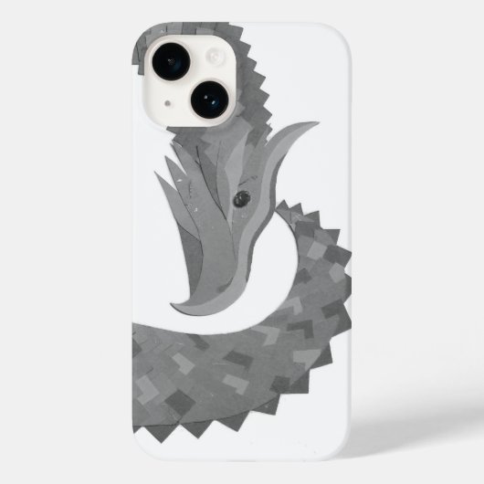 Grijze hart draak op witte Case-Mate iPhone hoes (Achterkant)