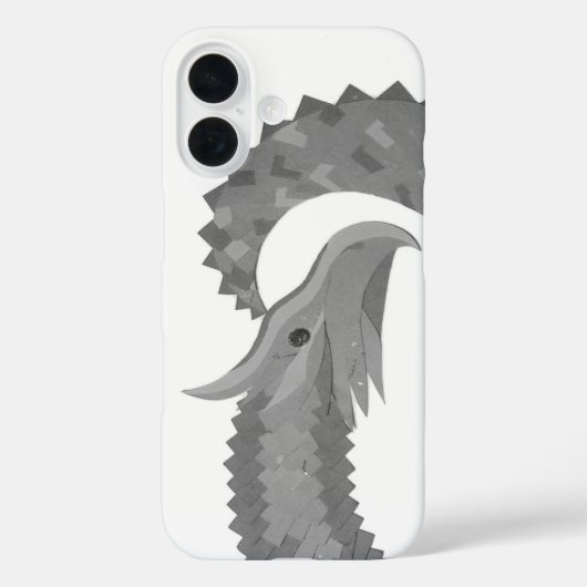 Grijze hart draak op witte Case-Mate iPhone hoes (Achterkant)
