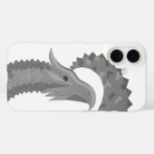 Grijze hart draak op witte Case-Mate iPhone hoes (Achterkant (horizontaal))