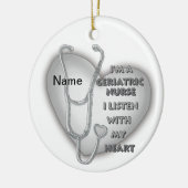 Grijze hart Geriatrische verpleegkundige Keramisch Ornament (Links)