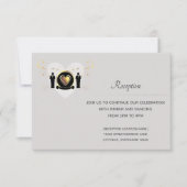 Grijze Hart Mannelijk Huwelijk | Ontvangstkaart Kaart (Voorkant)