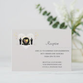 Grijze Hart Mannelijk Huwelijk | Ontvangstkaart Kaart (Staand voorkant)