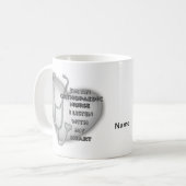 Grijze hart orthopedisch verpleegkundige koffiemok (Voorkant links)