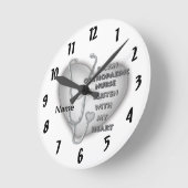 Grijze hart orthopedisch verpleegkundige ronde klok (Hoek)