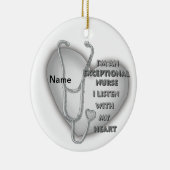 Grijze hart uitzonderlijke verpleegkundige keramisch ornament (Rechts)