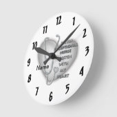 Grijze hart uitzonderlijke verpleegkundige ronde klok (Hoek)