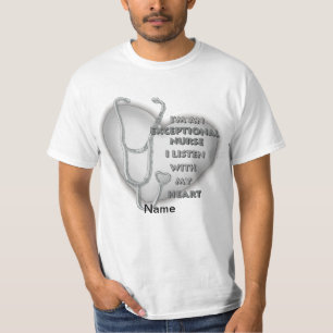 Grijze hart uitzonderlijke verpleegkundige t-shirt