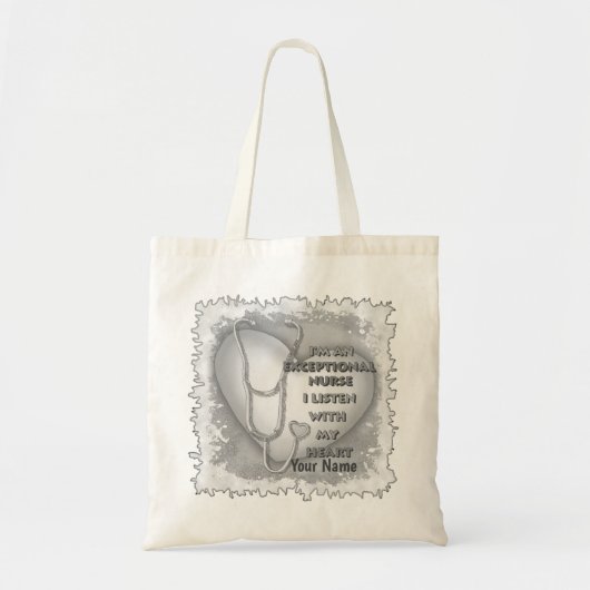 Grijze hart uitzonderlijke verpleegkundige tote bag (Voorkant)