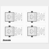 Grijze hart wiskunde grafiek save the date sticker (Vel)