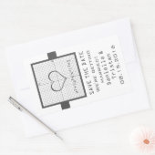 Grijze hart wiskunde grafiek save the date sticker (Envelop)