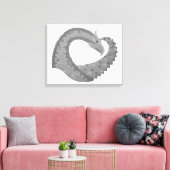 Grijze hartdraak op wit canvas afdruk (Insitu (Woonkamer))
