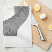 Grijze hartdraak op wit theedoek (Quarter Fold)