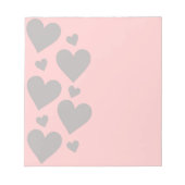 Grijze harten op een roze achtergrond notitieblok (Voorkant)