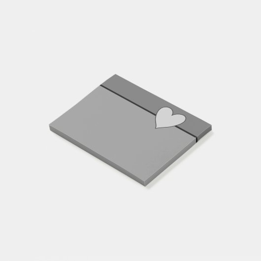 Grijze hartliefde laatgrijs Post netjes Post-it® Notes (Schuin)