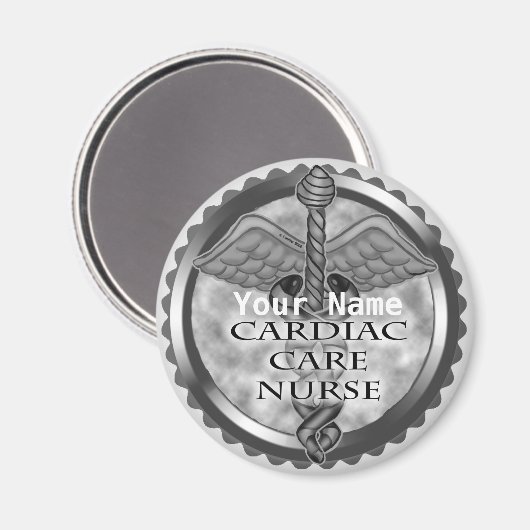 Grijze hartzorg verpleegster magneet (Voorkant / Achterkant)