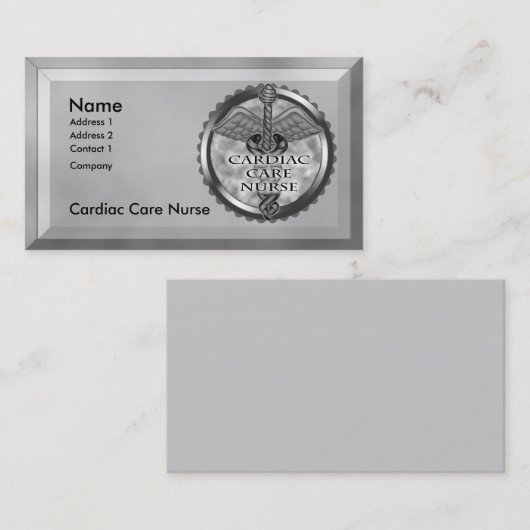 Grijze hartzorg verpleegster visitekaartje (Voorkant / Achterkant)