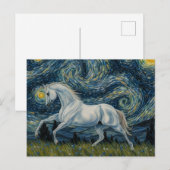 Grijze hengst in de Sterrennacht Briefkaart (Voorkant / Achterkant)