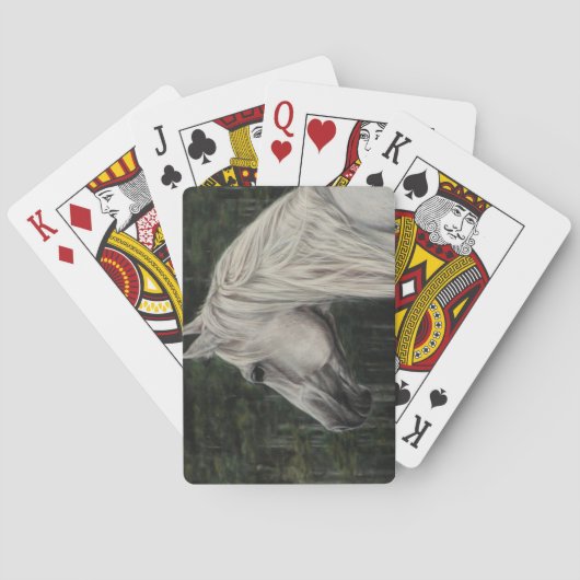 Grijze hengst op afstand pokerkaarten (Achterkant)