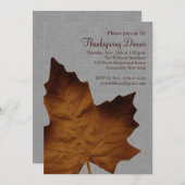 Grijze Herfst Esdoornblad Thanksgiving-diner Kaart (Voorkant / Achterkant)