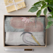 Grijze Heron Water Lily Pond  Decoupage Art Tissuepapier (Geschenk)