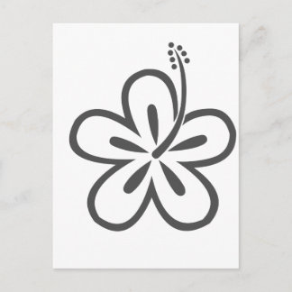 grijze hibiscus briefkaart