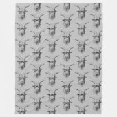 Grijze Hipster geit Fleece Deken (Voorkant)