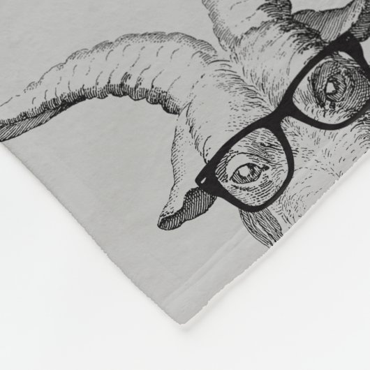 Grijze Hipster geit Fleece Deken (Hoek)