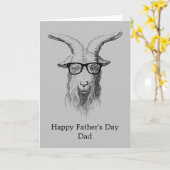 Grijze Hipster Geit Kaart (Gele Bloem)