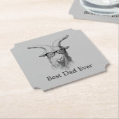 Grijze Hipster geit Kartonnen Onderzetters (Gekanteld)