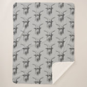 Grijze Hipster geit Sherpa Deken (Voorkant)