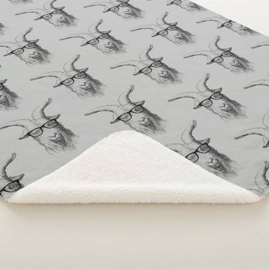 Grijze Hipster geit Sherpa Deken (3/4)