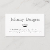 Grijze Hipster Professionele Barber staal Modern Visitekaartje (Achterkant)