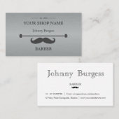 Grijze Hipster Professionele Barber staal Modern Visitekaartje (Voorkant / Achterkant)