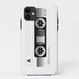 Grijze hoesje met cassettebandetiket