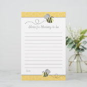 Grijze Hommels Advies Voor Moeder Baby Shower Kaar (Staand voorkant)