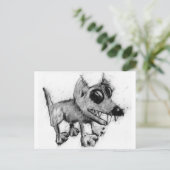 grijze hond briefkaart (Staand voorkant)