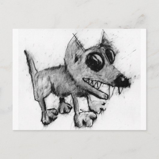 grijze hond briefkaart (Voorkant)