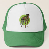 Grijze Hond Cyborg Ontwerp Trucker Pet (Voorkant)