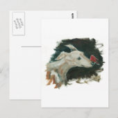 Grijze hond en vink schilderij! briefkaart (Voorkant / Achterkant)