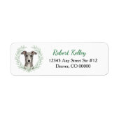 Grijze Hond Eucalyptusblad Krans Etiket (Voorkant)