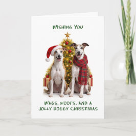 Grijze Hond Honden Kerstmis Feestdagen Kaart