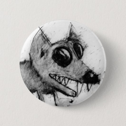 grijze hond hoofd knop. ronde button 5,7 cm (Voorkant)