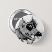 grijze hond hoofd knop. ronde button 5,7 cm (Voorkant /achterkant)