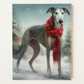 Grijze Hond in Sneeuw Kerstmis Planner (Achterkant)