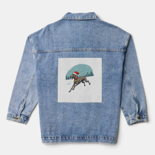 Grijze Hond Kerstsprint Denim Jacket