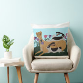 Grijze Hond & Konijn Vrienden Worp Kussen (Stoel)