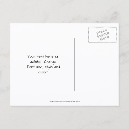 Grijze Hond Met Afstudeerhoed Grappige Hond Persoo Aankondigingskaart (Achterkant)