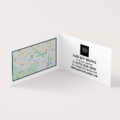 Grijze hond met bot, Dog Walker Gedetailleerd Visitekaartje (Binnen)