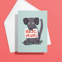 Grijze Hond Moeder Moederdagkaart Kaart
